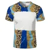 Neue 31 Muster Sublimation Blank Leopard gebleichte Hemden Wärmeübertragung bedruckte T-Shirts aus 95 % Polyester für Erwachsene und Kinder wly935