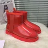 Designer Australiano Clássico Mini Botas Transparentes Australiano Feminino Candy Color Inverno Neve Pele Furry Meninas Crianças Botas Tornozelo Neve Meio Joelho