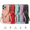 Cell Phone Cases Oblique Cross bag MobilePhone Holder Multi-card Pocket Crossbody Wallet Straps PU Leather Covers For Iphone 14 Plus Pro Max 13 12 11 XS XR Retail Box