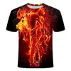 T-shirts Hommes 2022 Lare Rouge Bleu Flaming Tshirt Hommes Femmes Chemise 3D T-shirt Noir Casual Top Anime Streatwear Manches Courtes S-6XL