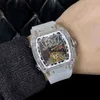 Montre tonneau de vin série Rm56-01, automatique, mécanique, boîtier en cristal, ruban pour hommes