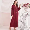 Ethnic Clothing Abayas For Women Burgundy Diamonds Hooded Dress Muslim Robe Femme Musulmane Dubai Abaya Turkey Long Dresses