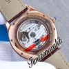 TWF Drive Cal.1904-PS MC Reloj automático para hombre WGNM0003 WSNM0004 Esfera blanca con textura Caja de oro rosa Correa de cuero marrón 40MM Relojes Timezonewatch E271A1