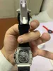 Luksusowe mechanicy męskie Watch klasyczne czarne gumowe mężczyzn Sapphire Automatyczny mechaniczny turbilard kalendarz Titanium Felipe Massa Flyback