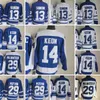 1917-1999 Movie Retro CCM Hockey Jersey Embroidery 13 Mats Sundin 14 Dave Keon 29 Mike Palmateer Men Embroidery Jersey White Blue Green