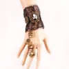 Bronzing Fingerlose Handschuhe Gothic Floral Charm Armbänder Spitze Steampunk Armband Ring Vintage Perlenhandschuhe Brautarmband 1 Paar