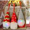 Décorations de Noël Coloré LED Poupée Tricotée Avec Whisker Party Gnomes Pendentif Vacances Plaid Snowflower Père Noël Cadeaux BBB16353