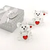 50 stks ik hou van je bruiloft gunsten kristal teddybeer met rode bowknots hart baby shower verjaardag souvenir eerste communie cadeau