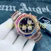 Sud Africa Rainbow Diamond Luxury Watch Business Mens 904L Acciaio inossidabile Orologio in caucciù Oro rosa Moda Macchinari automatici Time Diving Panda Sapphire