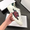 2023 Designer Casual Shoes Men's Ace embroidered sneaker Aces White sneakers Women Real Leather Shoe's embroidery Classic Shoe python Embroidered bees tiger big