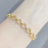 Braccialetti con ciondoli Squisito lussuoso braccialetto in oro 18 carati placcato in zirconi lucidi gioielli con bracciale in stile europeo affascinanti donne di fascia alta accessori per bracciali