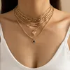 Yeni stil orijinallik kolye kolye 5pcs yaratıcı moda parlak sahte elmas ayçiçeği aşk kolye kadın cazibesi kolye seti