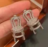 Stud Full of rhinestone bench threedimensional designer stylish exaggerated Ins hollow women039s small chair cool earring 221015243886