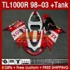 TARINGS TANK для Suzuki Srad TL-1000 TL 1000 R 1000R TL1000R 98 99 00 01 02 03 Bodywork 162NO.37 TL-1000R 1998 1999 2000 2001 2002 2003 TL1000 R 98-03 Fairing Red Factory