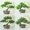 Dekorativa blommor kontor gård välkomnande tall present artificiell bonsai träd simulering växter skrivbord display art lätt ren heminredning krukut