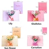 Cartes de voeux fournitures de fête bricolage Invitation de mariage cadeau d'anniversaire bénédiction petite carte Bouquet 3D pliable