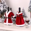 Julen röd vin set klänning vin flaskan set jultomten kläddekoration kreativ väska
