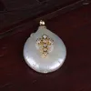 Charms Charm Natural Freshwater Pearl Bead Gold Wit CZ Zirkoon Pave Cross voor sieraden DIY Making Choker ketting