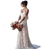 Богемское кружевное свадебное платье A-Line сексуальные спагетти-ремни без спины