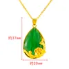 Bling Imitation Jade Fleur Pendentif Collier 24k Réel Plaqué Or Bijoux Femmes Cadeau De Noël