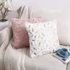 Golden Feather Home Cushion Cover Soft Fur Decorative Canapa Planche Planche d'oreiller Luxury 45 cm ￉tui ￠ coussin