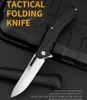 R1021 Flipper Folding Knife D2 Satin Blade G10 with Stainless Steel Sheet Handle Ball Bearing Fast Open Folder Knives