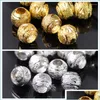 Andere zie PIC Gold vergulde kleur rond 8 mm 10 mm holle matte klauw gesneden metalen messing los spacer kralen kavels voor sieraden maken diy cra dhe2l