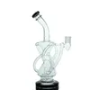 Bang en verre Dab Rig Hookahs Tornado Cyclone Recycler Rigs 12 Recycleurs Tube Pipe à eau 14mm Joint Bongs avec Heady Bowl