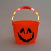 Хэллоуин светодиодный портативный тыквенная корзина Кошелек или жизнь красочные детские игрушки ведра для хранения конфет украшения для рождественской вечеринки b1014