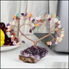 Jewelry Pouches Bags Jewelry Pouches Tumbeelluwa Natural Crystal Money Tree Amethyst Cluster Base Heart Shaped Reiki Lucky Room Deco Dh5Hs