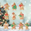 Christmas Decorations Gingerbread Man Tree Pendant Holiday Home Living Room Car Interior Exquisite Hanging Decoration Kits