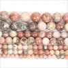 Other See Pic Natural Stone Chrysanthemum Charm Round Loose Beads For Jewelry Making Needlework Bracelet Diy Strand 4/6/8/10/12 Mmsee Dhee6