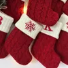 18X14cm Exquisite Christmas Socks Festive Scene Decoration Knitted Christmas Letter Sock Gift Bag