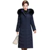 Women's Trench Coats Winter Jacket Women Nice Long Parkas Hooded Fur Collar Female Thicken Warm Down Cotton Coat Outwear P26