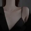 Подвесные ожерелья 925 Стерлинговая сперливая сеть с бусинками Простой хокер длинный подарок кисточки для женщин