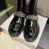 7A Women Boots Terra Big Chain Dekoracja Butkin Bottes Black Half Buty luksusowe botki machelowe zimowe płaskie mieszkanie butów Kobieta klasyczna gorąca