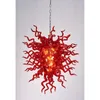 Contemporary Custom Made LED Lamps Pendant Lights 100% Hand Blown Murano Style Crystal Red Glass Chandelier Hanging Fixtures Home Decoration LR1448