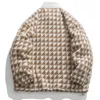 Hiver floue moelleux vestes Parkas Harajuku couleur bloc Patchwork épaissir chaud laine d'agneau manteaux Streetwear vêtements d'extérieur décontractés