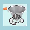 Sitle Colanders Trwałe 304 stalowa stalowa filtr wody do kawy Przenośne elementy ekranowe Filtry lejkowe 95 mm wysokość upuszczona deli dhdr5