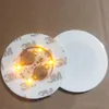 الوقايات LED إضاءة الجدة 6 سم 4 LEDS Glow Bottle Lights Fantasy Sticker Coaster Discs مصباح لعيد الميلاد ديكور حفل زفاف