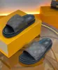 2023 Fashion Women Sandals Genuine Leather Slippers Summer Flat Stylist Slides Ladies Beach Sandal Party Wedding Slipper With Box -K069