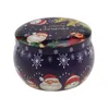 Счастливого рождественского рисунка металлическая коробка циркулярная ароматерапевтическая банка свеча ароматическая упаковка чай