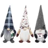 Stock Christmas decoration Coffee Gnome Plaid Swedish Tomte faceless toy Scandinavian Figurine Nordic Plush Farmhouse Home Decor RRE15012