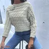 Kadın Sweaters Örme Moda Kadın Kazak Şık Uzun Kollu Örgü Krop Lazy Bayanlar Sıcak Harajuku Kadın Artı Boyut