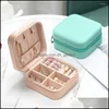 Jewelry Pouches Bags Jewelry Pouches Simple Candy Color Portable Veet Storage Box Travel Earrings Necklace Ring Holder Organizer Dis Dhq5R