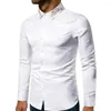 Chemises décontractées pour hommes COLDKER Hommes Slim Fit Solide Modèle Turn-Down Col Blouse pour Homme Plus Taille Streetwear