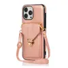 Cell Phone Cases Oblique Cross bag MobilePhone Holder Multi-card Pocket Crossbody Wallet Straps PU Leather Covers For Iphone 14 Plus Pro Max 13 12 11 XS XR Retail Box