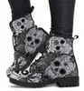 Boots Digital Imprimed Autumn Lady High Top Skull Pattern Boot British Pu Women's Fashion Work Boots 221014