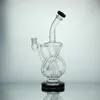 Glass Bong Dab Rig Hockahs Tornado Cyclone Recycler Rigs 12 Recyclers 튜브 워터 파이프 14mm 조인트 봉은 Heady Bowl