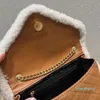 Suede Envelope Bag Chains Crossbody Bag Shoulder Handbag Purse Flap Quilting Messager Wallet Wool Leather Edging Women Plain